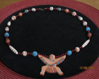 Handmade Eagle Dancer Necklace -Signed- Not Native Made