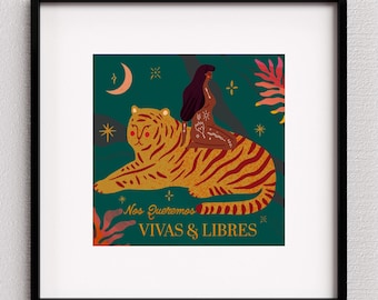 Feministischer Art Print: Kunstdruck Nos Queremos Vivas y Libres