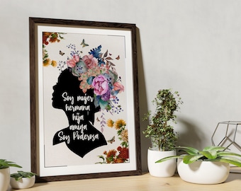 Soy Poderosa Feminist Latinx Art Print: Inspirational Spanish Quote (Digital Download)