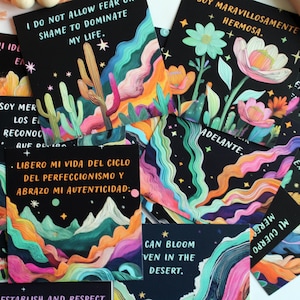 Bilingual Affirmation Cards for Latinas, Vibrant Spanish & English Inspirational Deck for Women, Self-Love and Empowerment Gift For Her