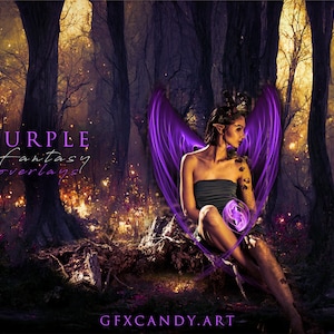 Magic Purple Light Overlays, hand-drawn Photoshop overlays, PURPLE LIGHT TRAILS, fantasy lights, png elements