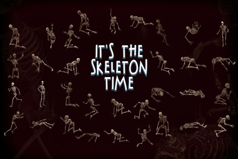 Skeleton Time Out SKELETON TIME Skeleton PNG Overlays Bundle | 33 Hi-res Skull & Bones ...