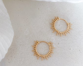 Gold-plated creole earring for women, sun creole, original creoles, women's gift