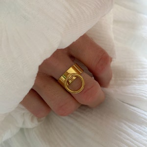 Adjustable gold stainless steel tassel ring for women, adjustable, gift for women image 4