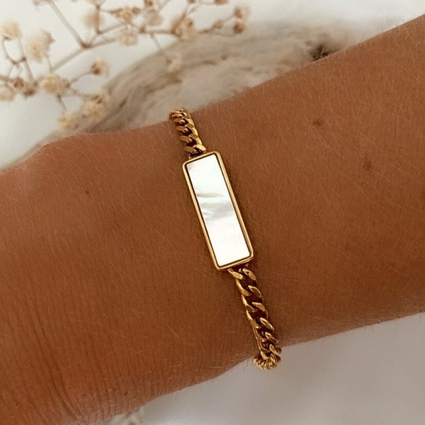 Goldfarbenes Edelstahl-Panzerarmband für Damen, großes Netzarmband, großes Kettenarmband für Damen, Valentinstagsgeschenk für Damen