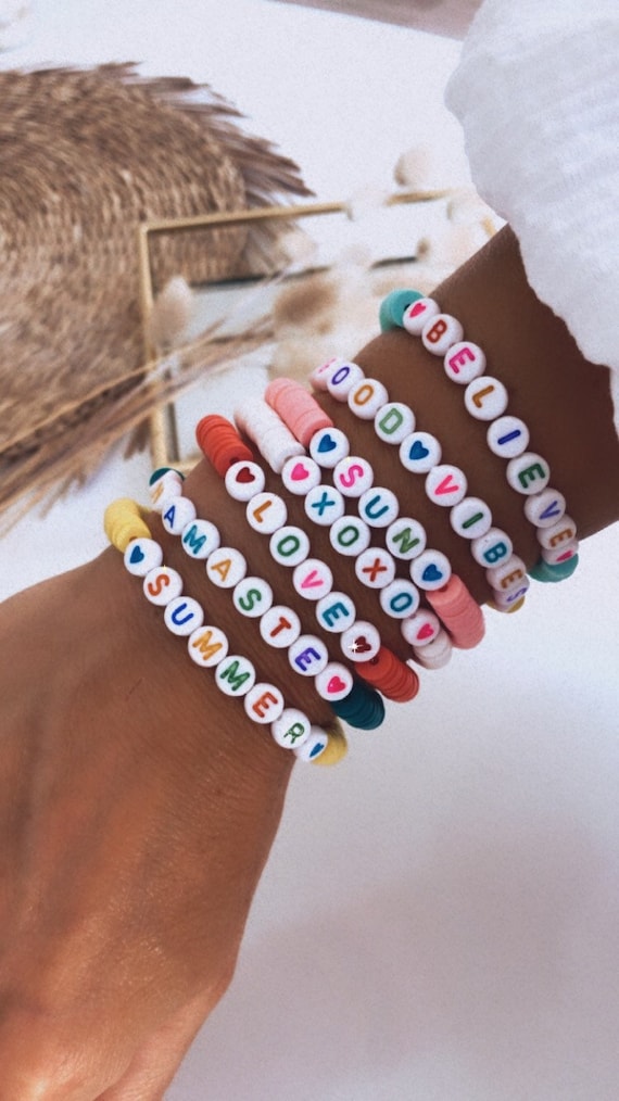 Boho Silicone Letter Bracelets With Colorful Name Cute Clay Bead Bracelets  For Women And Children Customizable Strand Vedawas Fashion DIY Gift From  Sensational, $10.28 | DHgate.Com