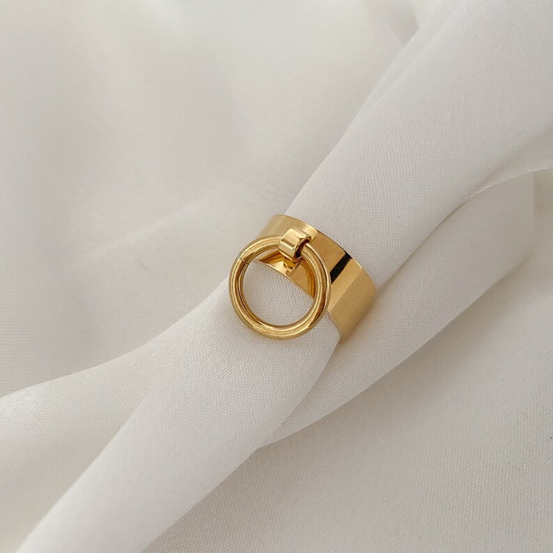 Adjustable gold stainless steel tassel ring for women, adjustable, gift for women image 6