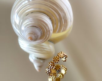 Adjustable flower ring in gold-plated stainless steel, trendy summer ring, women's birthday gift, Mother's Day gift