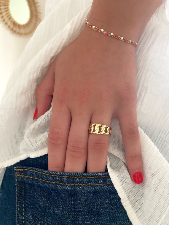 Bague maillon chaine sale
