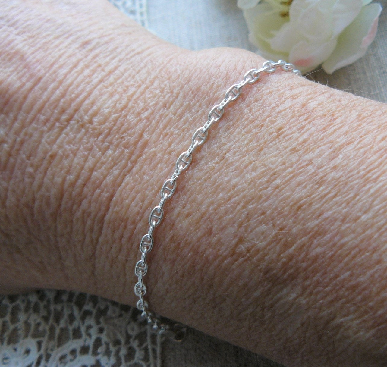 Bracelet Chaîne à Maillons Style Marine Ancré - Acier Inoxydable Doré, Neuf Avec étiquettes, Pour Homme Ou Femme