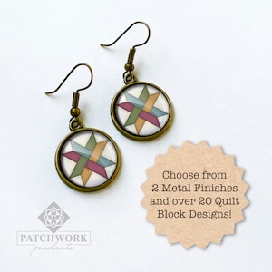 Circular Quilt Block Earrings