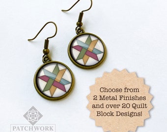 Circular Quilt Block Earrings