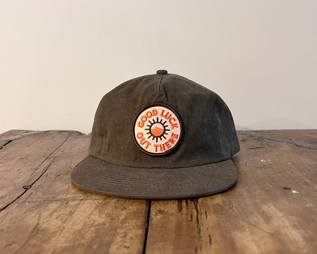 Good Luck Out There Patch Unconstructed 6 Panel Hat Flat