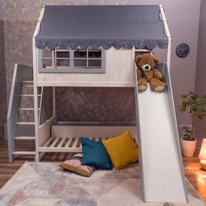 House bed, Bunk beds, kids bed, children bed, twin bed, bunk beds for kids, playhouse, house bunk bed, bunk bed with slide, bed with storage