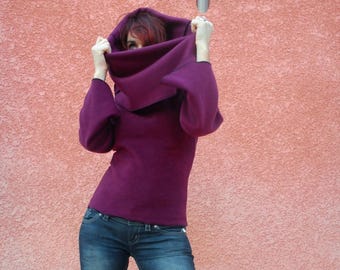 Le Pull Polaire "Tout A L'envers 2 en 1" Bordeaux