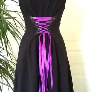 Abito polare regolabile nero viola, viola laccetti impunture / colore che può essere modificato secondo disponibile