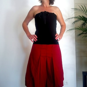 4en1: Combi Sarouel Sarouel/Ballkleid//Jupe Kugel Bordeaux schwarz