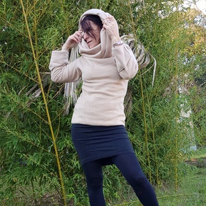 Maglione vestito abito polar, polar polar beige, su misura, reversibile maglione