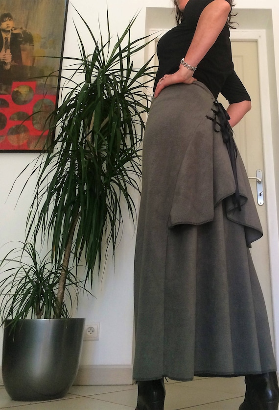 Polar Lange Rok Faux Cul Grijs Maar Haalbaar In Etsy
