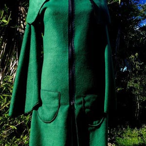 Coat/jacket zipped pocket Polar green bottle double zip black All upside down brooch image 3