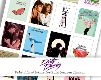 Printable stickers "Dirty dancing" Erin Condren life planner- Instant Download