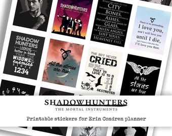 stickers/autocollants à imprimer "Shadowhunters, the mortal instrument" pour Erin Condren life planner