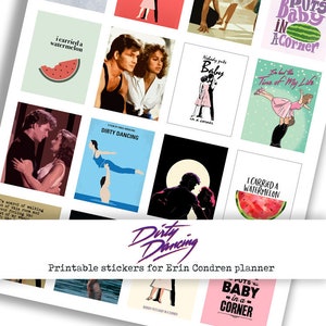 Printable stickers "Dirty dancing" Erin Condren life planner- Instant Download