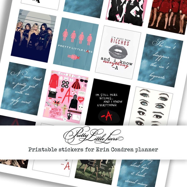 stickers/autocollants à imprimer "pretty little liars" pour Erin Condren life planner