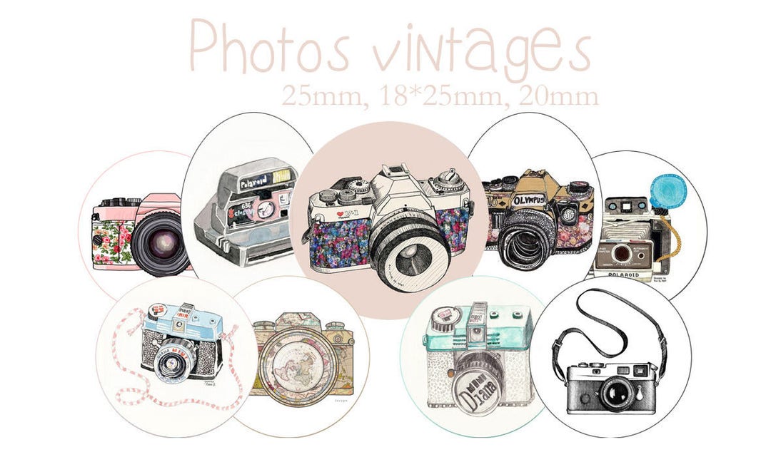 Printable Digital Collage Sheet Images "camera, Photograph, Vintage ...