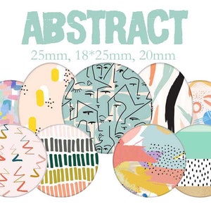 Printable Digital Collage Sheet images &quot;Abstract, face, art, paint&quot;- Instant Download