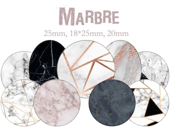 Printable Digital Collage Sheet images "Marble, chic"- Instant Download