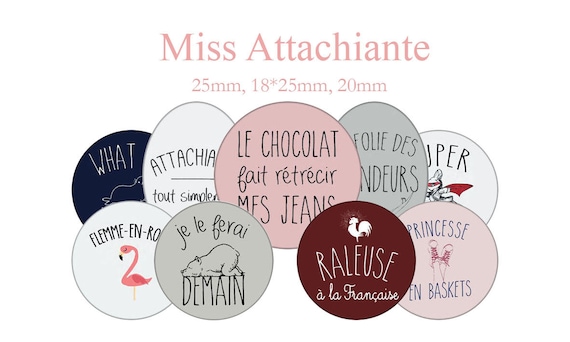 Digital Cabochon Images Miss Attachiante Quote Funny Etsy Digital Cabochon Images Miss Attachiante Quote Funny Etsy