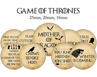 Feuille images cabochon/digitales "Game of thrones, john snow, Daenerys, le trone de fer "