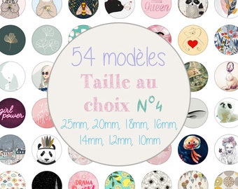 Sheet of 54 cabochon/digital images in various sizes (25mm, 20mm, 18mm, 16mm, 14mm, 12mm, 10mm) for cabochons