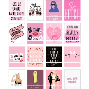 Printable stickers "Mean girl, pink, movie" Erin Condren life planner- Instant Download image 2