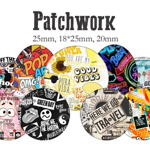 Printable Digital Collage Sheet images &quot;Patchwork&quot;- Instant Download
