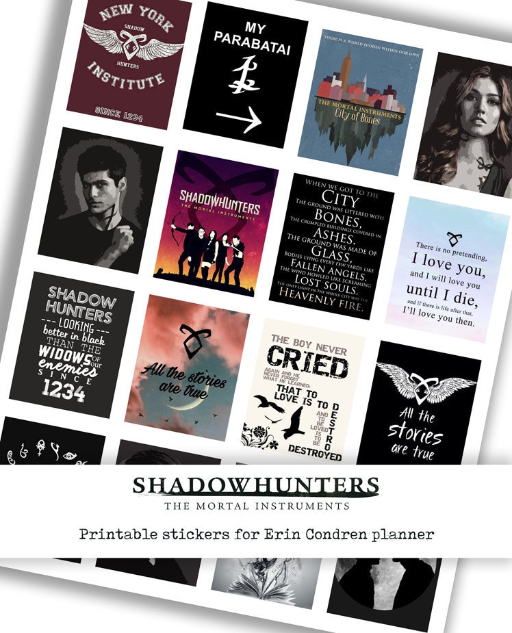 Printable Stickers shadowhunters the Mortal - Etsy