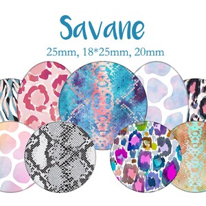 Printable Digital Collage Sheet images &quot;Snake, python, giraffe, colorful, animal print, leopard&quot;- Instant Download