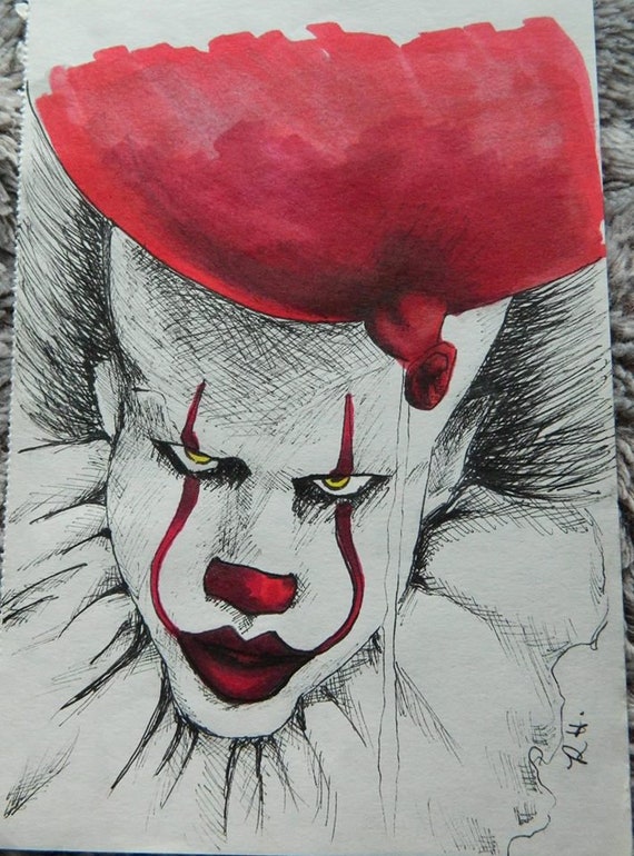 Halloween Special It Pennywise Stephen King Fanart Drawing Etsy