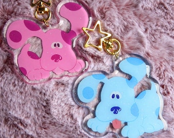 Blues Clues Epoxy Acrylic Charms Magenta Sprinkles Green Pup