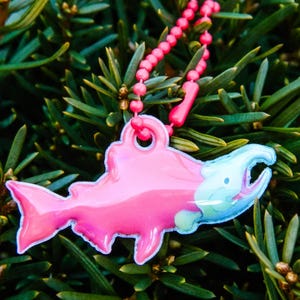 Puffy Animal Fish Sea Life Charm Keychain Sockeye Salmon Ocean Sunfish Mola