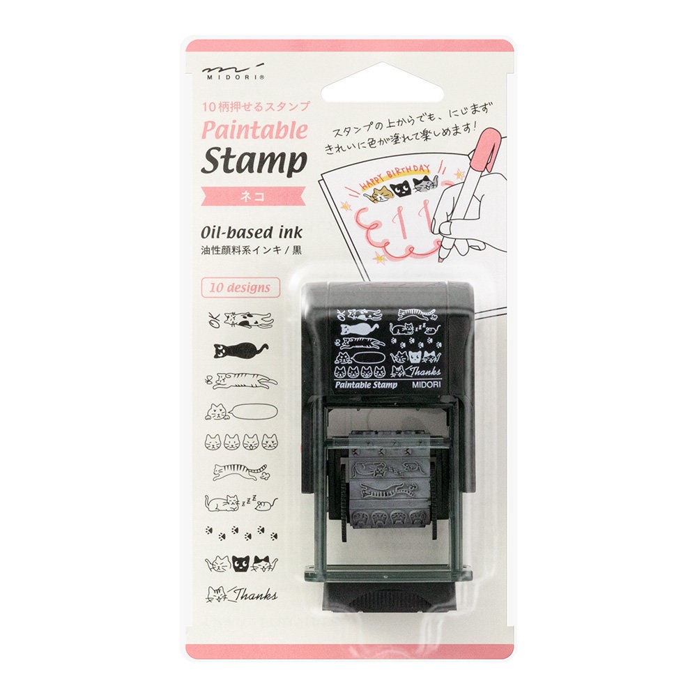 Midori flower Paintable Rotating Self Inking Stamp by Designphil