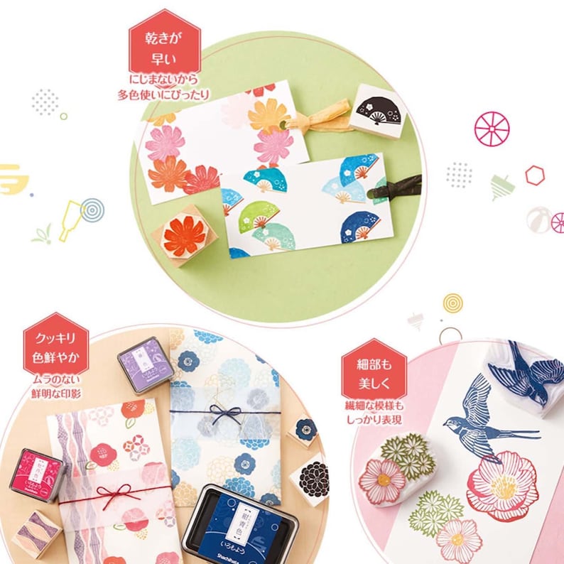 Puede incluir: Un conjunto de sellos de madera japoneses con dise&ntilde;os florales y geom&eacute;tricos. Los sellos se utilizan para crear patrones &uacute;nicos en papel, tela y otras superficies. Los sellos est&aacute;n hechos de madera y tienen un dise&ntilde;o japon&eacute;s tradicional. Los sellos se muestran sobre un fondo blanco con una variedad de colores, incluyendo rojo, azul, verde y amarillo.