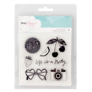 Stamps - Dear Lizzy, Happy Place, Acrylic Stamps (7 Piece)