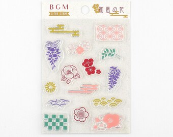 BGM, Rétro . Fleurs japonaises, timbres transparents