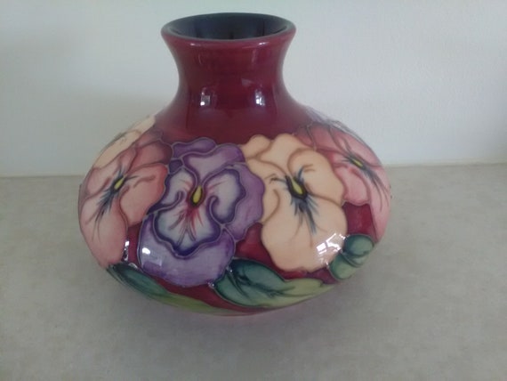 Moorcroft Pansy Design Vase Moorcroft Vase Vase Moorcroft Etsy