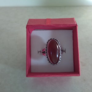 Vintage Silver Oval Carnelian Ring, Silver Ring, Carnelian Ring.