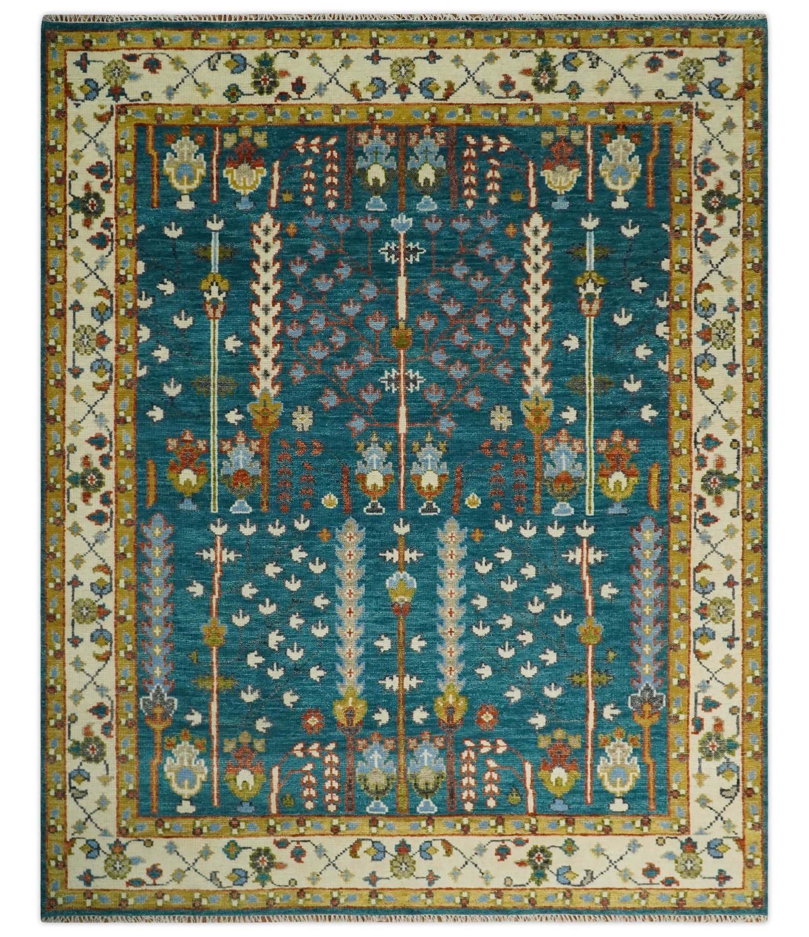 Antique Teal Persian Rug 8x10 Blue Rug Tree of Life Rug Etsy