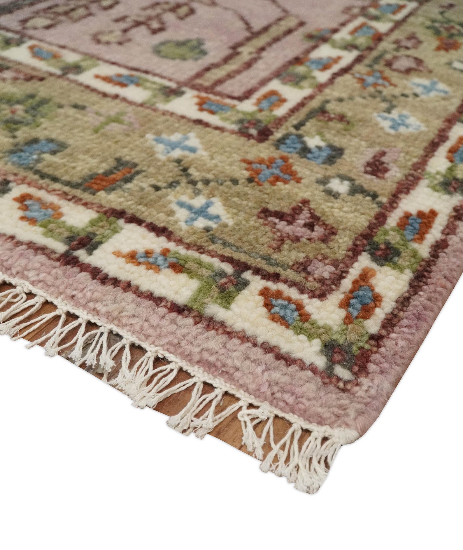 Antique Pink and Moss Green Persian Rug Vintage Wool Rug Etsy