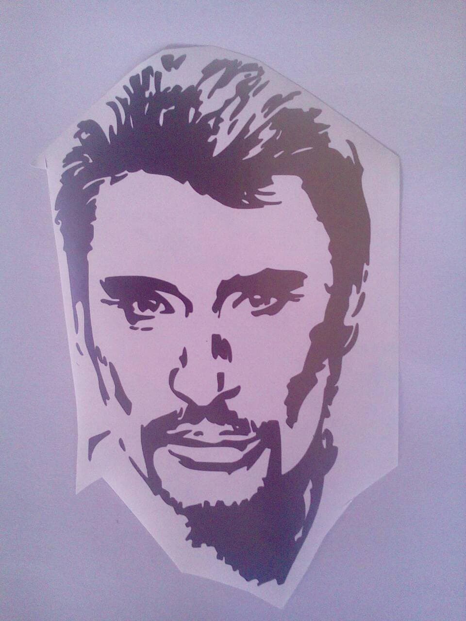 sticker Autocollant Johnny Hallyday Gris, Argent, Argenté